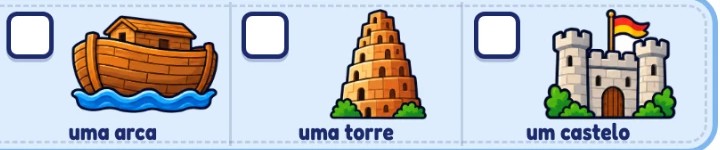 Opções: uma arca, uma torre, um castelo